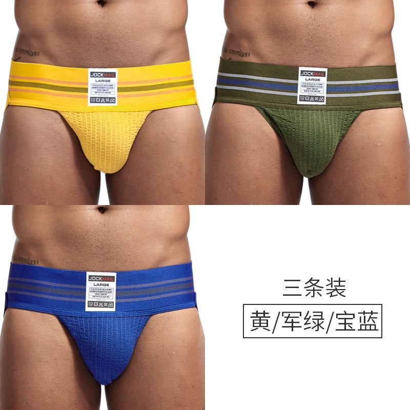 Jockmail Men's Cotton Breathable Jockstrap Male