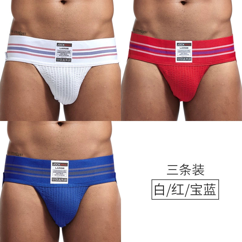 Jockmail Men's Cotton Breathable Jockstrap Male