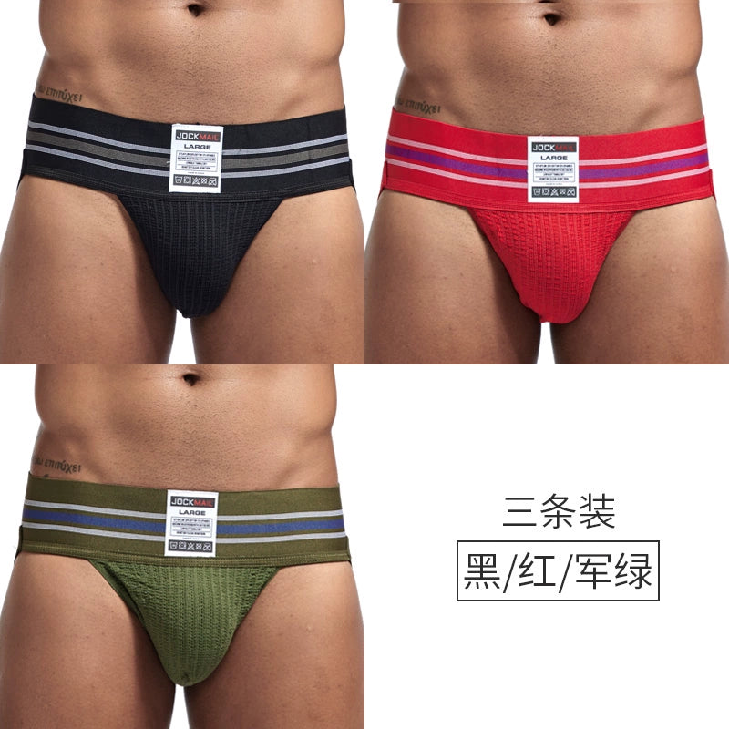 Jockmail Men's Cotton Breathable Jockstrap Male