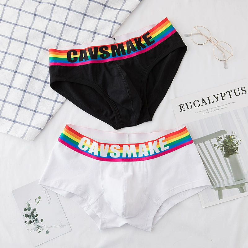 Sexy Comfortable Rainbow Black and White Boxer Men's Underwear