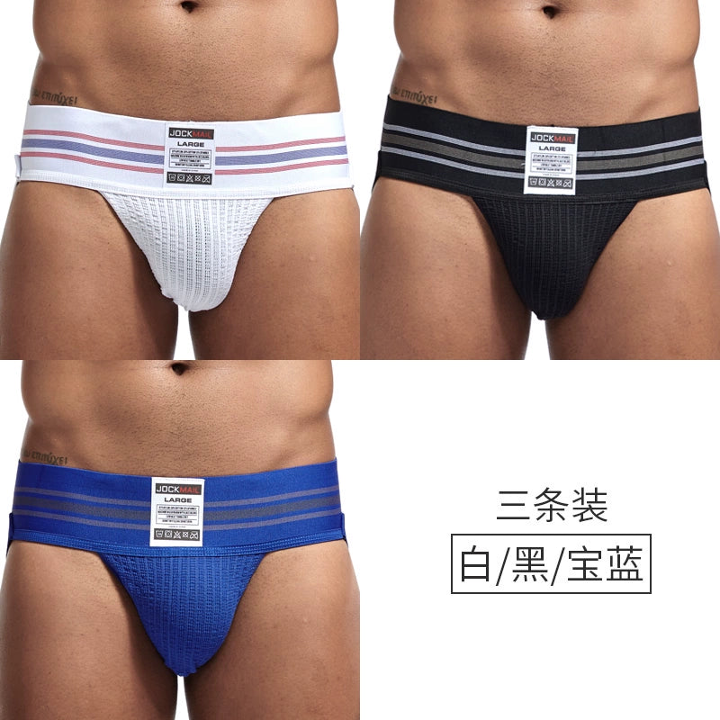Jockmail Men's Cotton Breathable Jockstrap Male