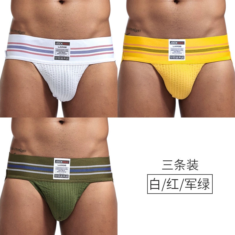 Jockmail Men's Cotton Breathable Jockstrap Male
