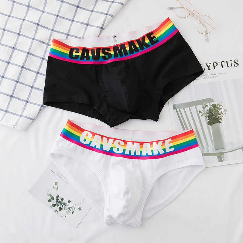 Sexy Comfortable Rainbow Black and White Boxer Men's Underwear