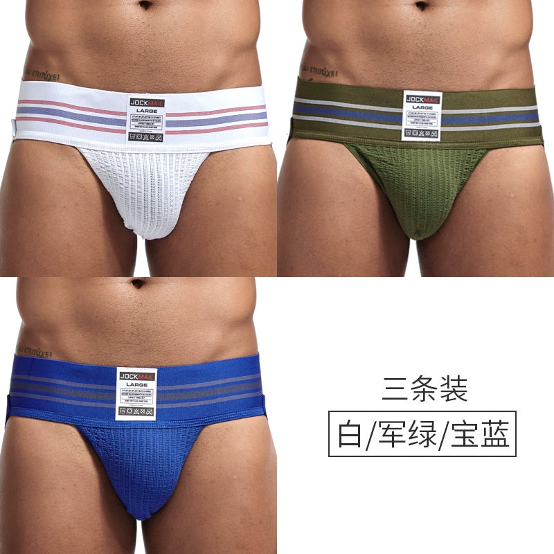 Jockmail Men's Cotton Breathable Jockstrap Male