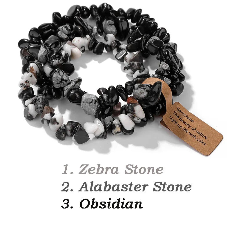 Irregular Natural Stone Bracelet Crystal Quartz Amethysts Tiger Eye Chips Gravel Beads Bracelets for Women Men Healing Jewelry