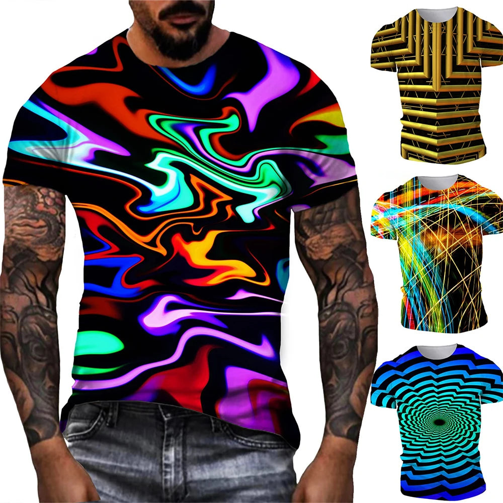 Fashion Art Creation Hipster 3D Printed T-shirt Vertigo Hypnosis Personality Fun Fashion Short Sleeve