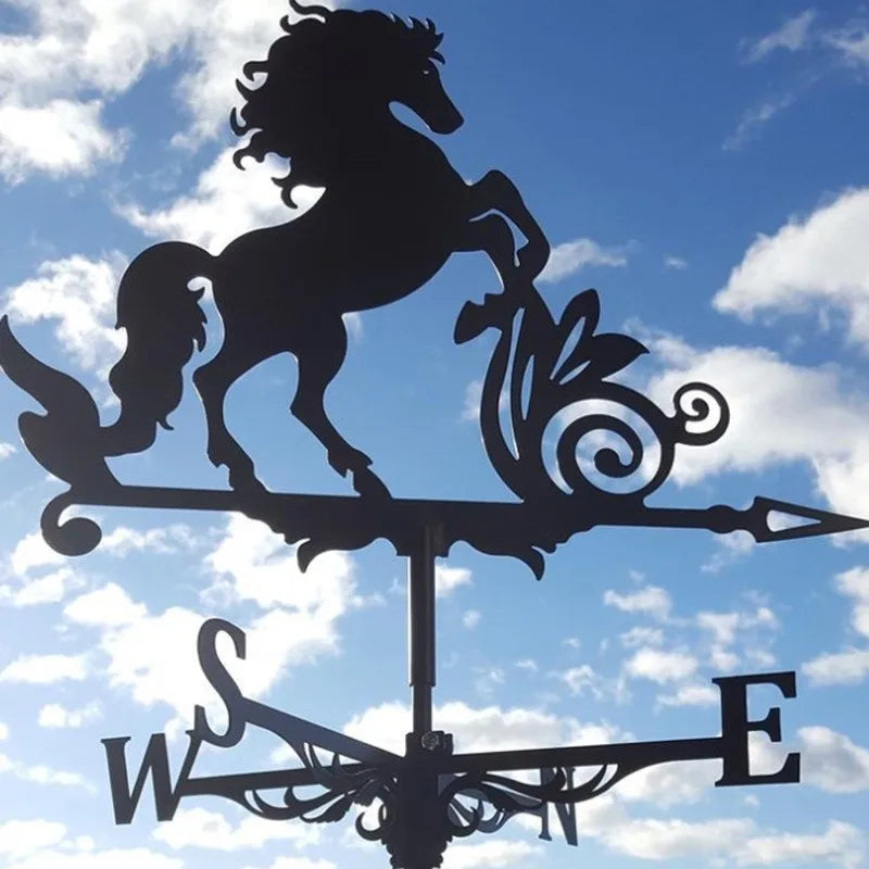 Metal Weathervane,Witch Iron Weather Vane,Sea Rover Wind Direction Indicator Garden Decoration Outdoor Roof Decoration Gardening