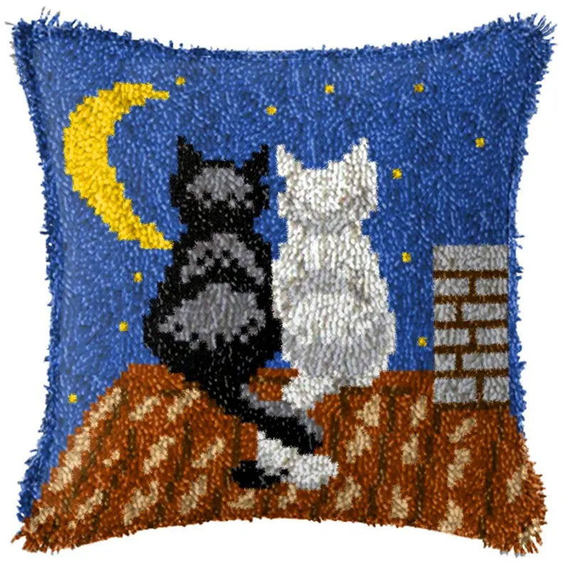 Cats Latch Hook Kits Pillow Cover