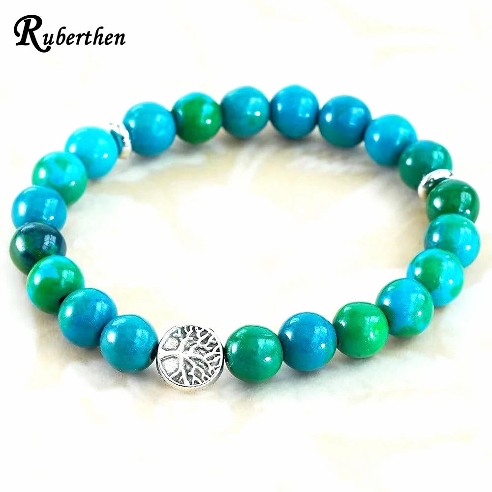 Ruberthen New Design 8 MM Phoenix Beads Tree Of Life Bracelet Fashion Womens Stress Relief Wrist Yoga Mala