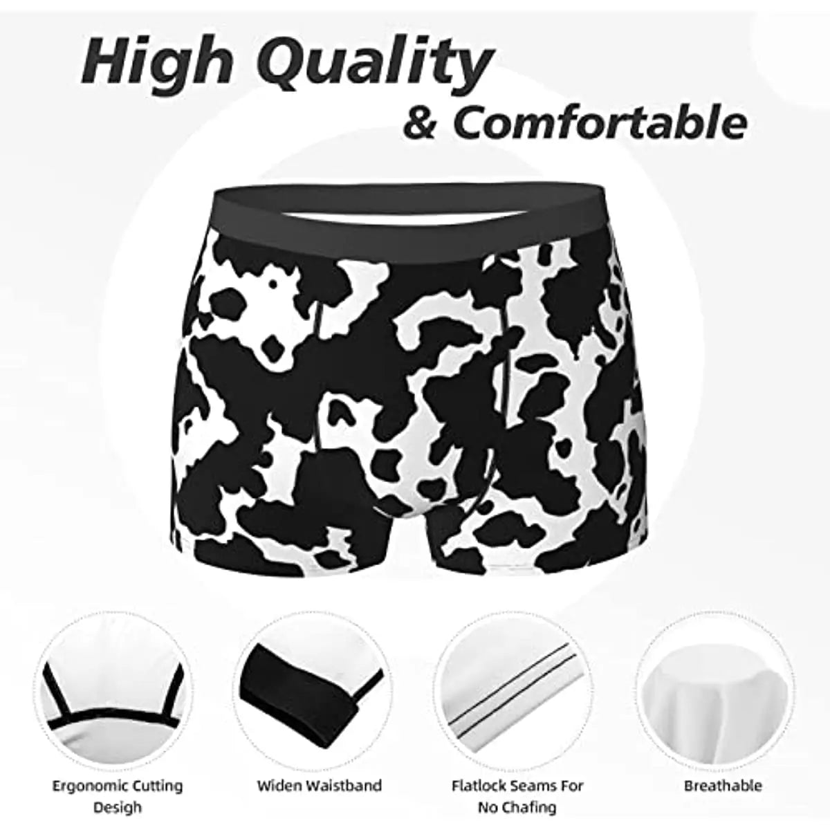 Cow Print Men Milk Underwear Boxer Briefs Regular Sport Mens Boxer Briefs Underwear Men Boxer Hombre Men Sexy Men Underwear