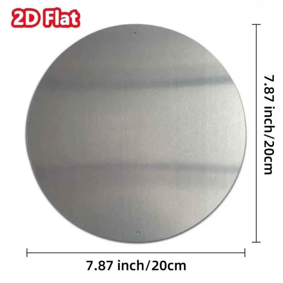 2D Flat Blue Agate Slice Irregular Shape, Vintage Metal Wall Decor for Home Garden Patio Door Room