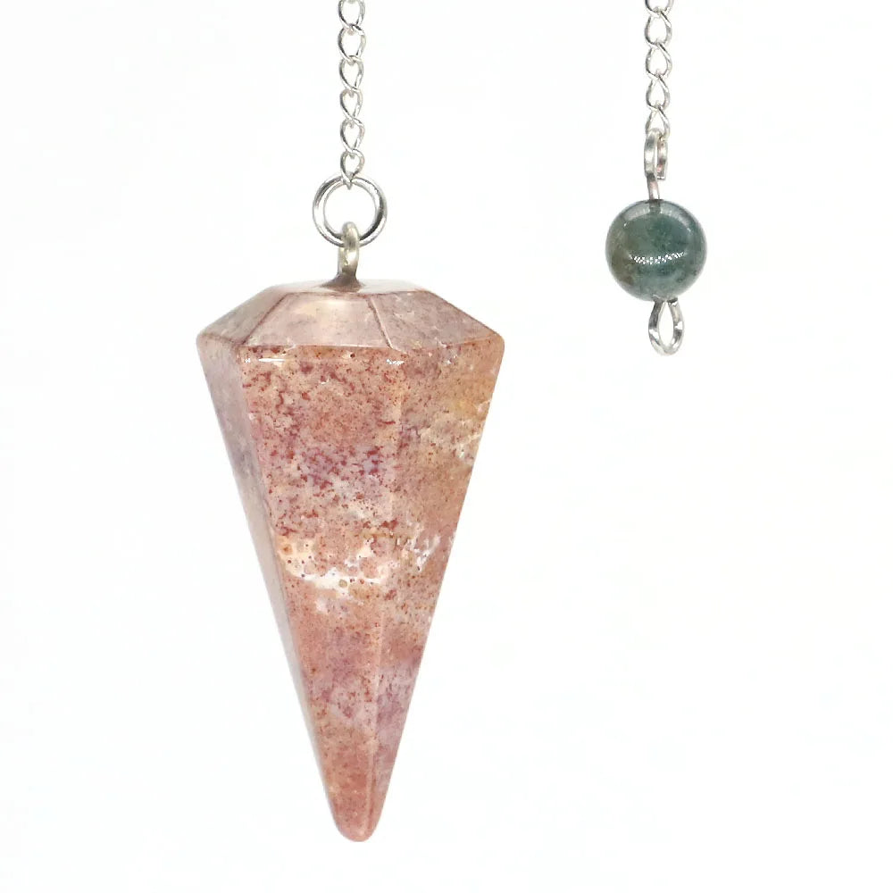 Natural Crystal Pendulums for Divination Dowsing Amethyst Pink Quartz Pendulum Reiki Healing Gem Stone Pendant Pendulos