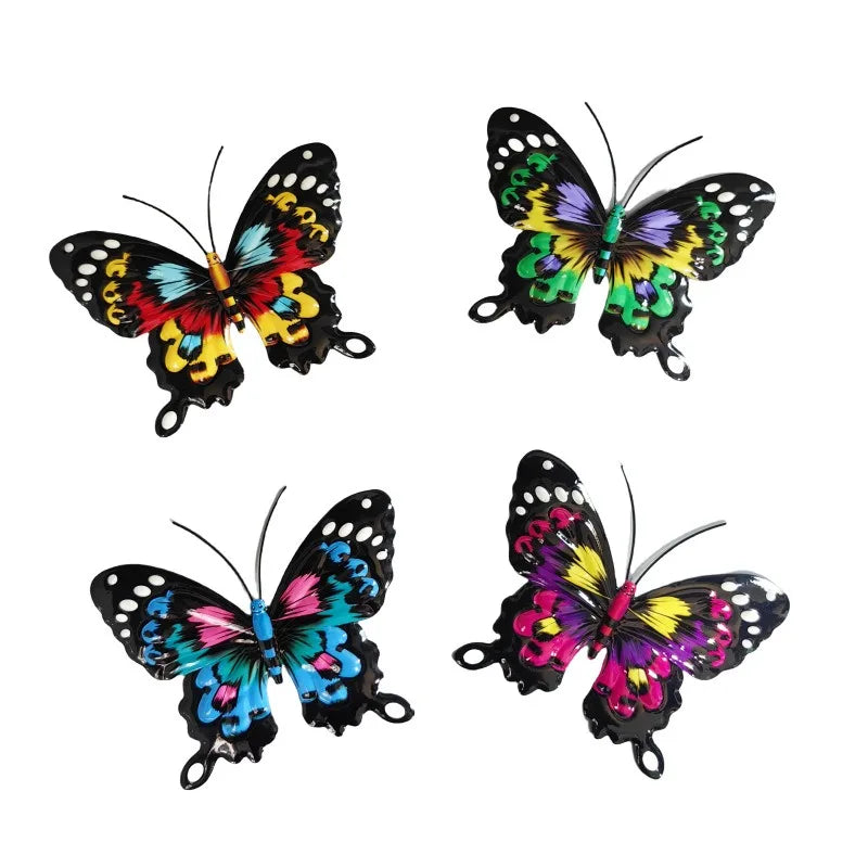 4pcs/set Iron Metal Butterfly Wall Art for Outdoor Fence Garden Hanging Decor Rustproof Iron Craft Home Decoration