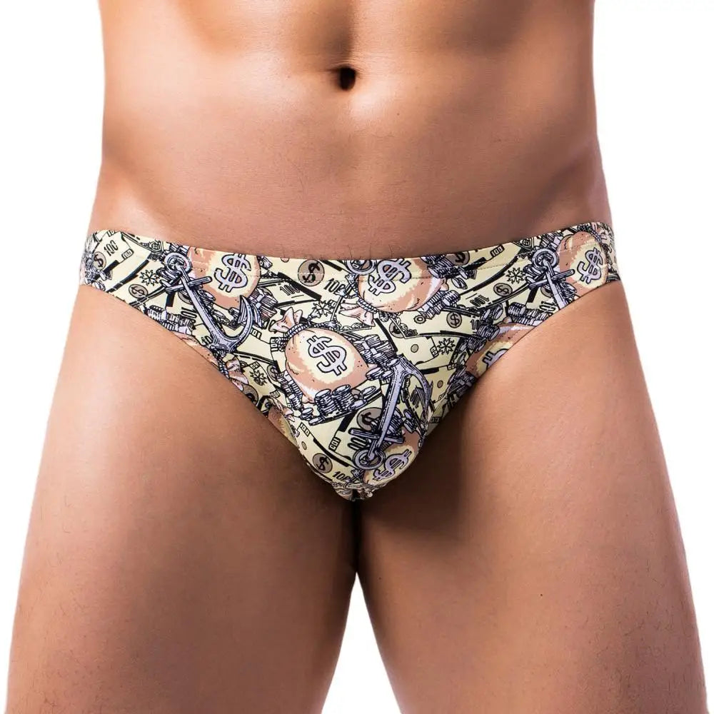 BRAVE PERSON Nylon Men's Briefs Sexy Underwear Print Underpants Briefs Male Panties Bikini Briefs