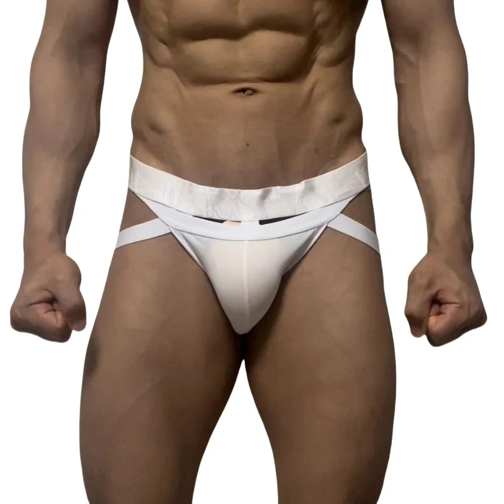 Jockmail Men Sexy G String Thong Erotic Jockstrap Bondage Gay Underwear Penis Pouch Strap Hollow Lingerie Sissy Panties
