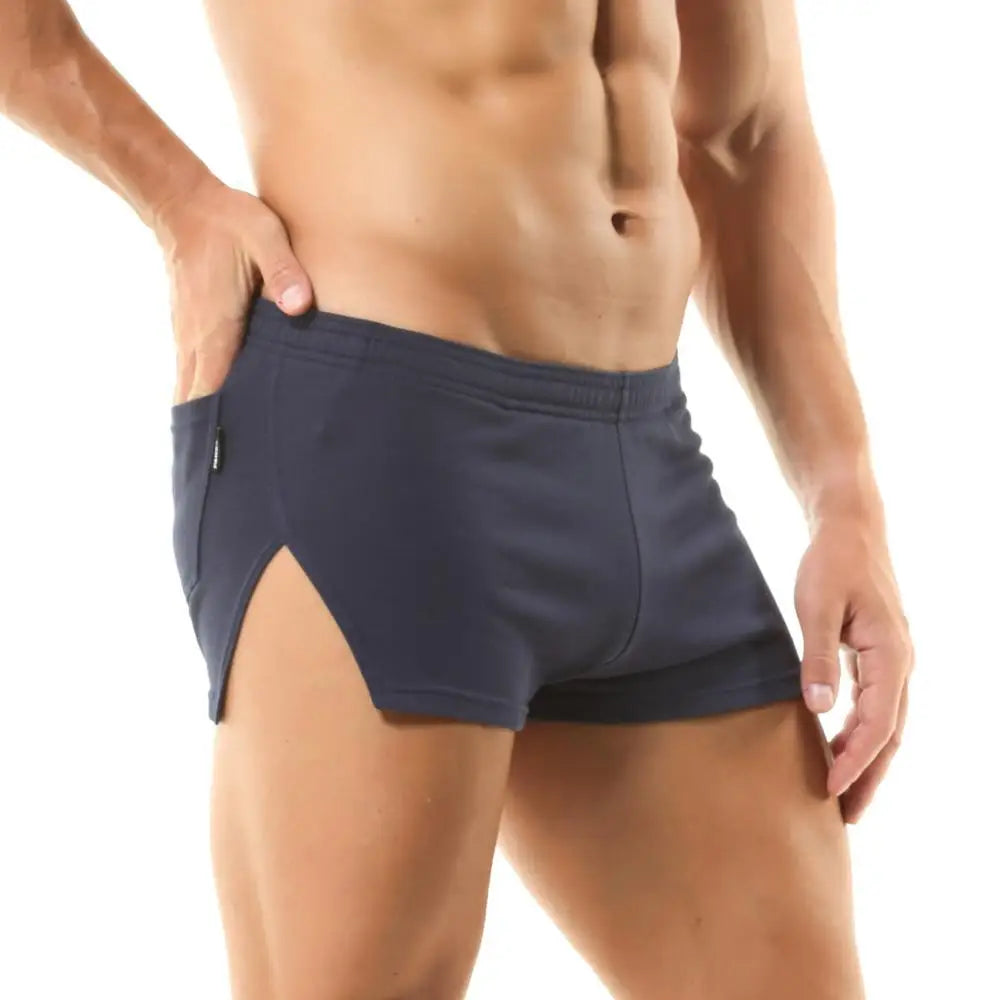 Men's Underwear Boxer Shorts Arrow Panties High Quality Sleep Bottoms Side Slit Loose Boxers Underpants Shorts