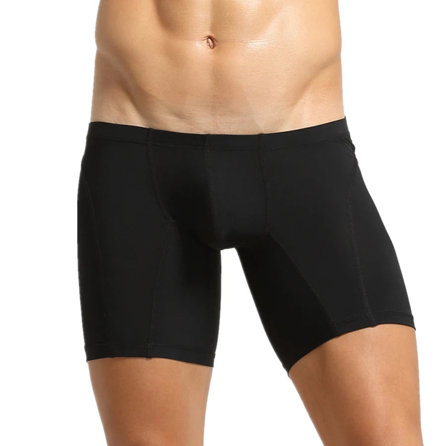 SEOBEAN Men's Underwear Long Boxers Tight Stretch Sports Underpants Men Boxer Shorts Sexy Low-waist Male Panties Boxershorts