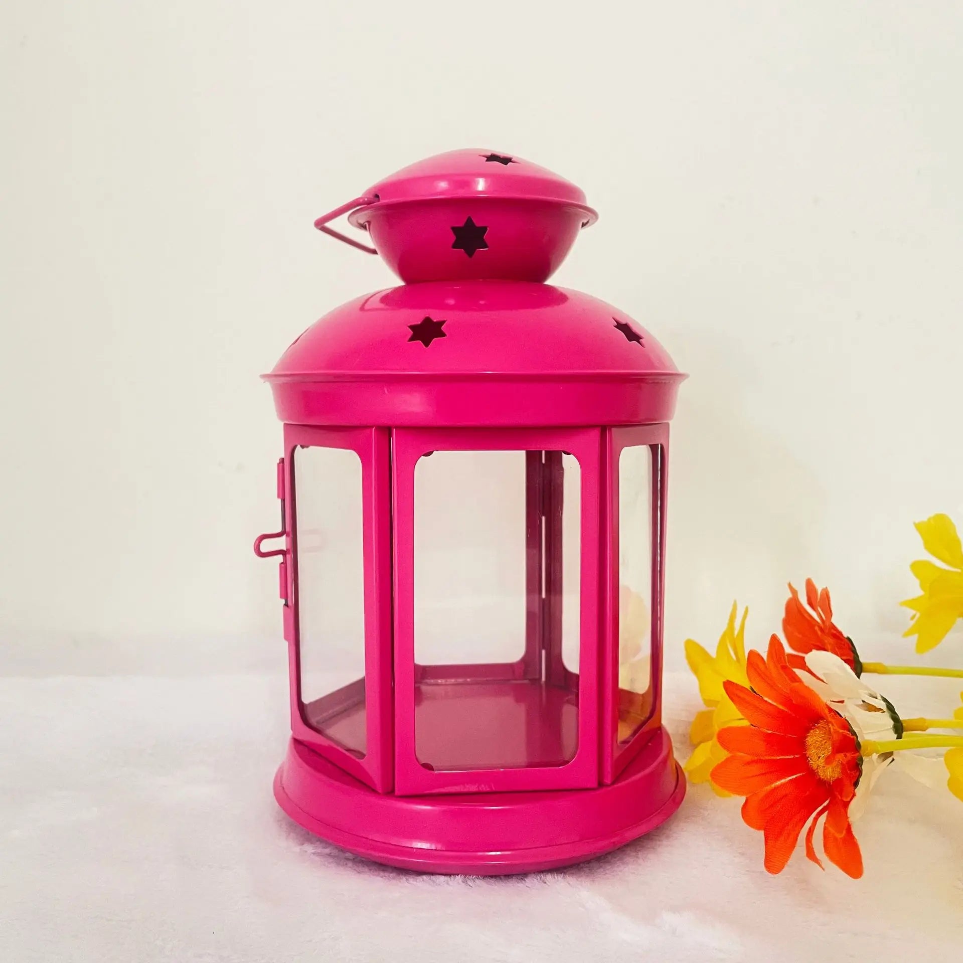 Rose Pink Colonial Candle Lamp