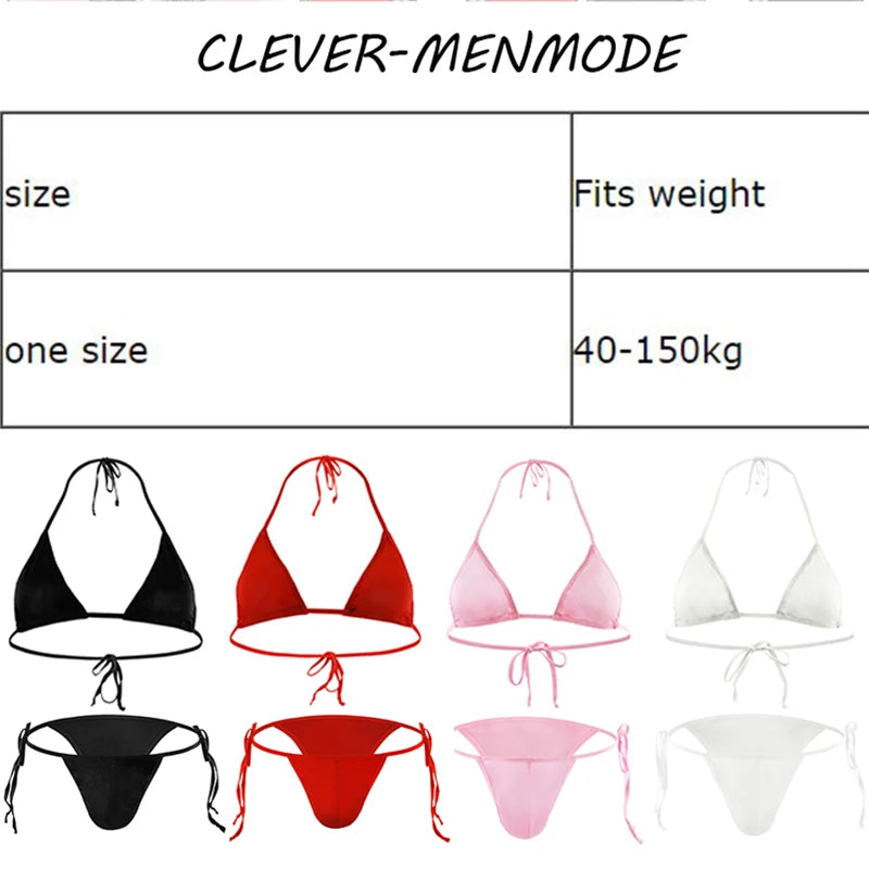 Men's Bra Lingerie Set Big Sac Penis Bag Briefs Bdsm Men's Harness Crop Top Navel Sissy Outfit Body Gay Bikini