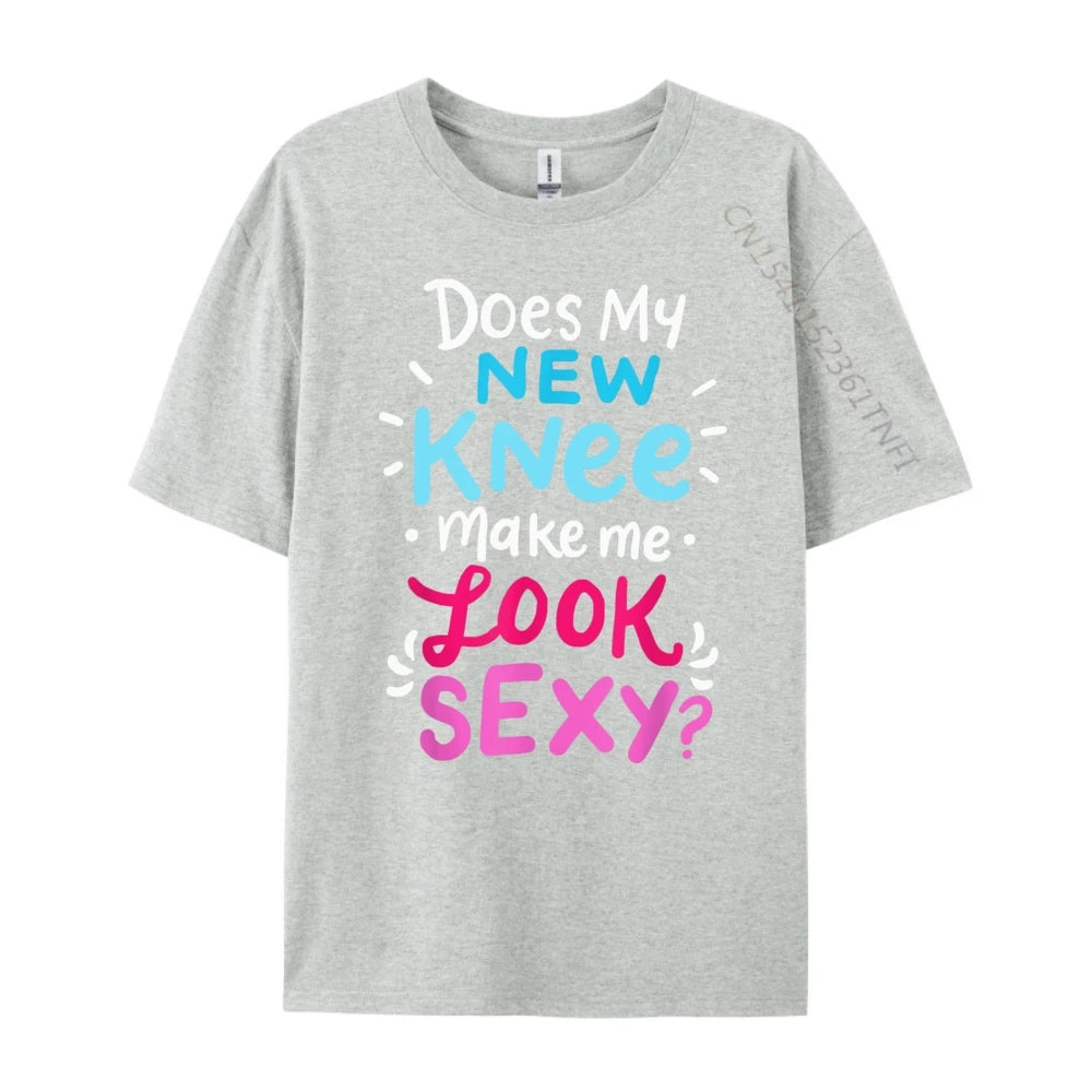 My New Knee Gift Funny Knee Replacement Surgery Joke Black Graphic Tees Men's Clothing Easter Sunday