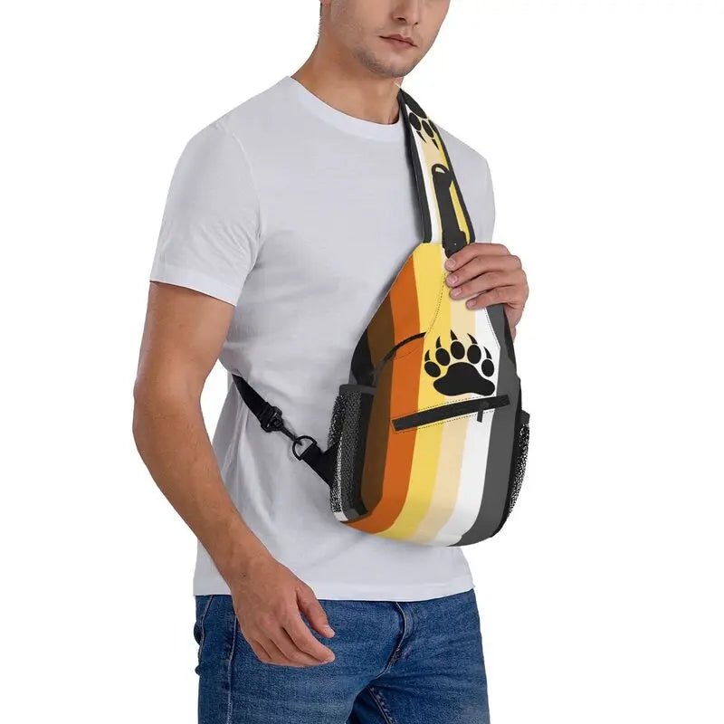 Customized Animal Bear Paw Sling Bag Men Fashion Shoulder Crossbody Chest Backpack Traveling Daypack