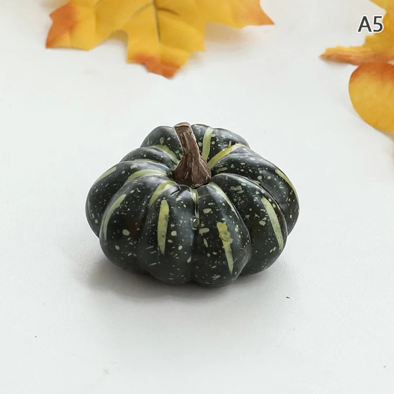 Mini Plastic Artificial Halloween Pumpkin Decor Simulation Vegetable DIY Craft Halloween Home Party Decor Prop Farmhouse Harvest