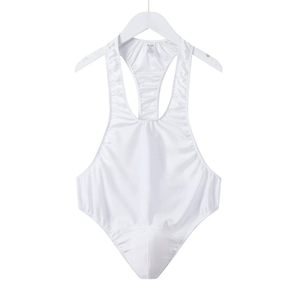 Men Sexy Leotard Underwear Bodysuit Strap Thong Elastic Bondage Jockstrap Harness Halter Neck One-Piece Costume gay underwear