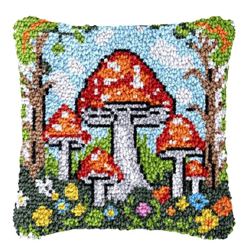 Flower Latch Hook Kit Cute Knooppakket Kussen Knopen Pillow Button Smyrna Knooppakket Needlework Button Packagek Linkhaak Kussen