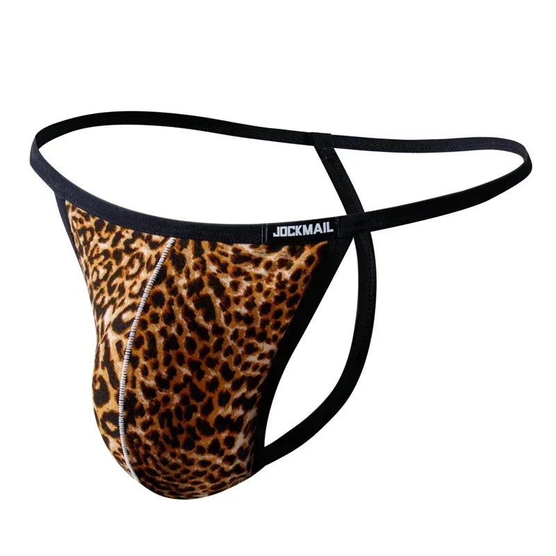 Underpants Men Sexy Underwear Leopard Print Panties Lingerie Jockstrap Bikini G String Thong Hombre T-back Sissy Panties