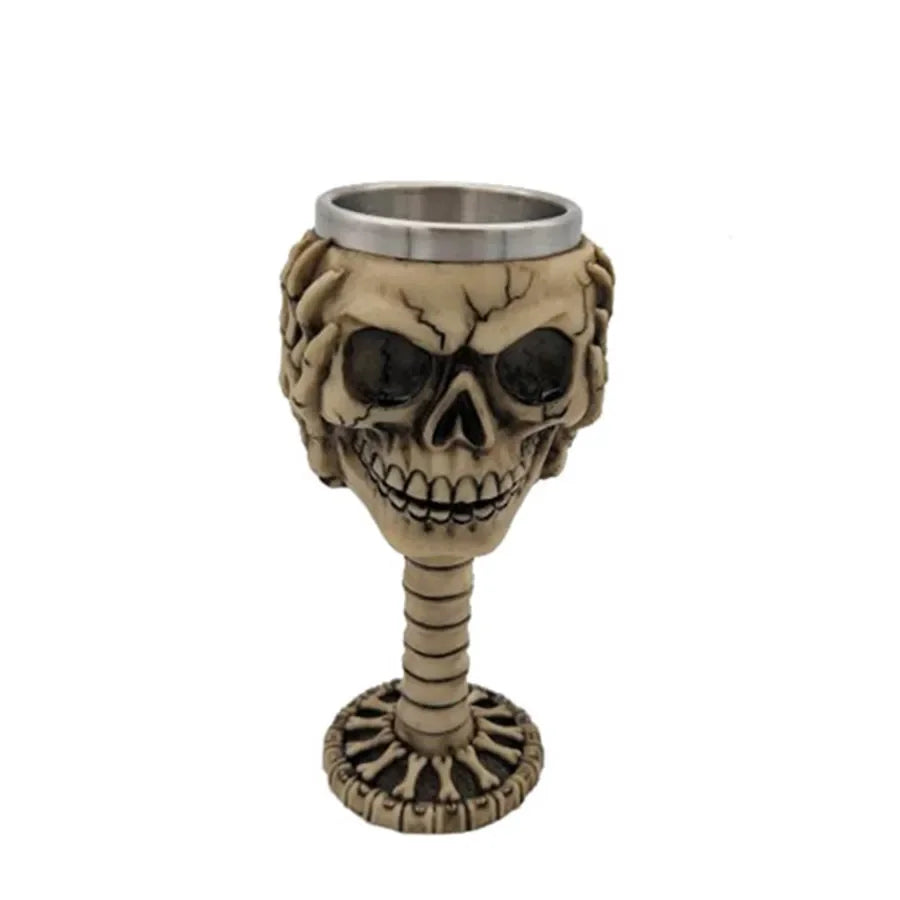 Skull Goblet Water Cup 3D Gothic Stainless Steel Creative Dragon Skeleton Design for Bar Party Home Stein Mug Halloween Gifts