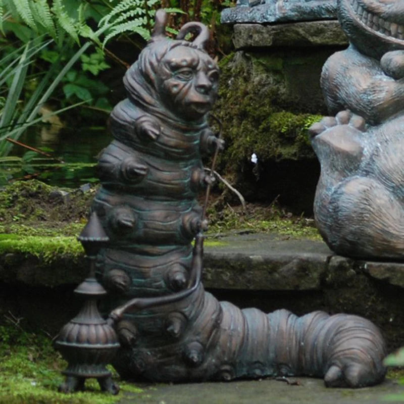 Alice In Wonderland Decorated Garden Statue Caterpillar Garden Statue Sculpture Rabbit Statue Decorated Home Room Decoration
