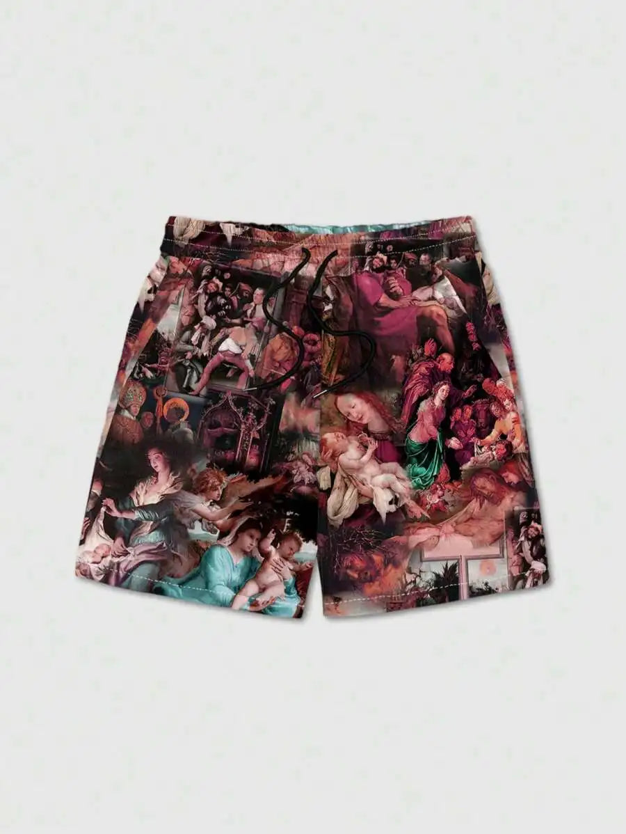 New Men's Summer Shorts Loose Luxury Shorts 3D Printing Leisure Art Painting Printing Harajuku Shorts Sports Quick Drying Shorts