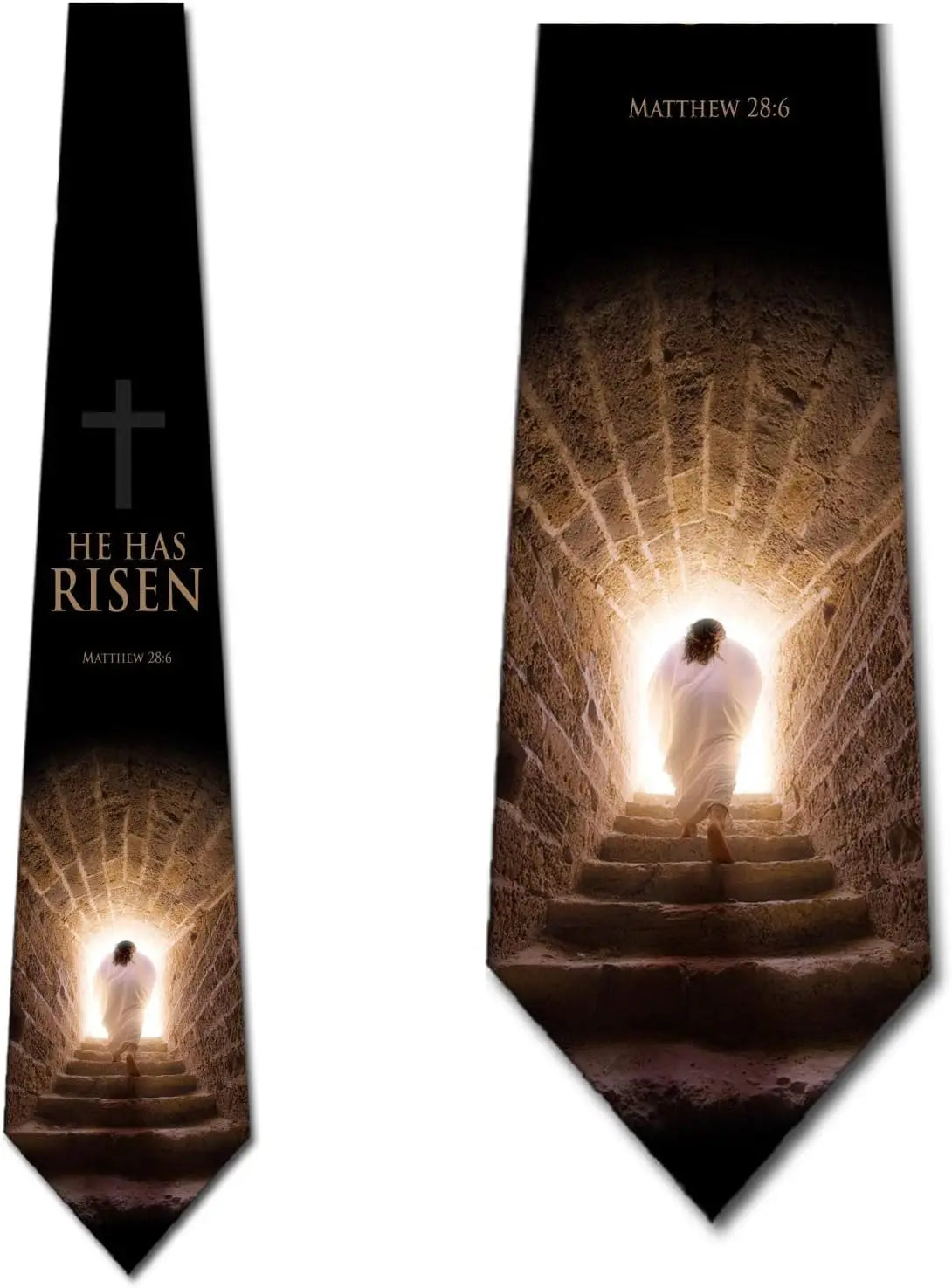 He Has Risen Jesus Religious Ties Mens Jesus Easter Necktie Print One Size