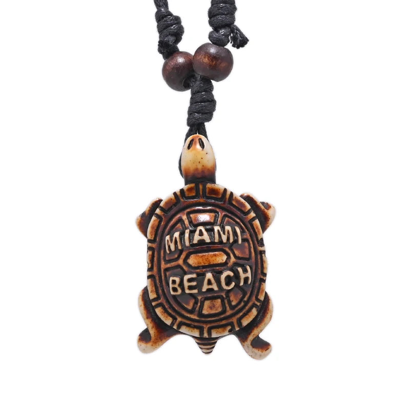 Surfer Necklace Sea Turtle Pendant Men Choker Necklace