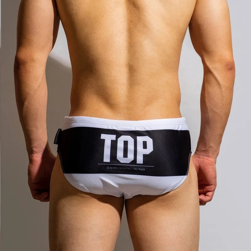Men's Swimwear Bikinis Swimsuit Male Tight Swim Shorts Bathing Suit Swimming Double Layer Pool Trunks Beach Briefs TOP/VERS/BTTM