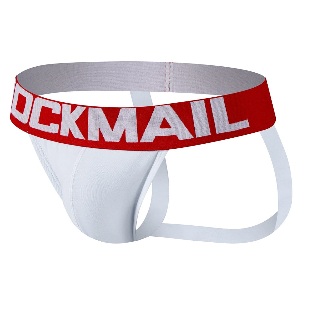 3pcs/Lot White Men Underwear Jockstrap Thong Cotton Sexy Sissy Mens Briefs Tangas De Homrbre Cueca Gay Jock Strap Breathable