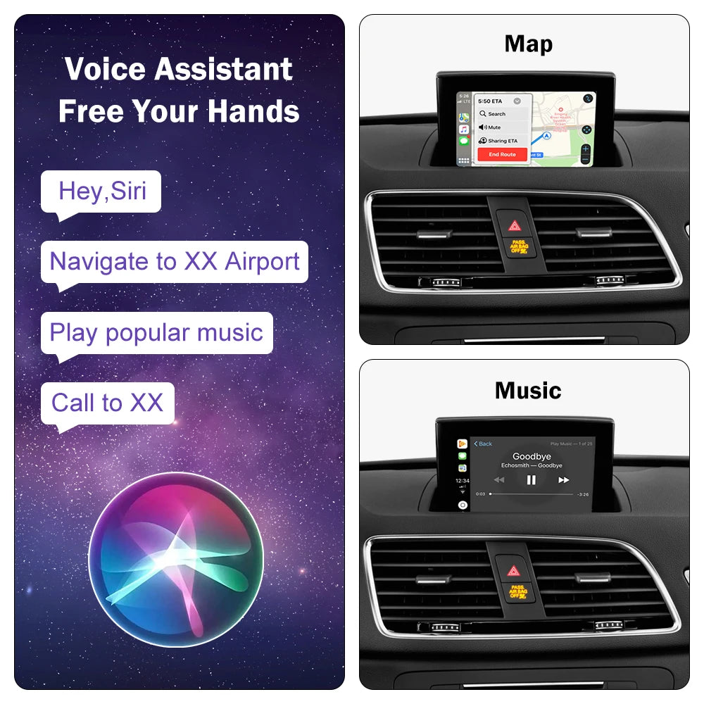 Road Top Wireless Carplay for Audi A1 Q3 2014-2018 Year Support Android Auto Mirrorlink Airplay Rear Camera Car Player