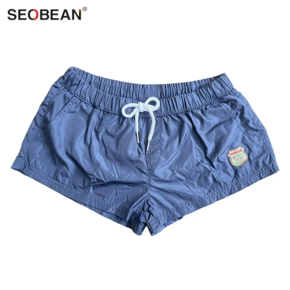 SEOBEAN Men's Summer Beach Shorts Swimwear Trunks Board Short Pants Male Gym Shorts Swim Surf Fitness Quick Dry Shorts
