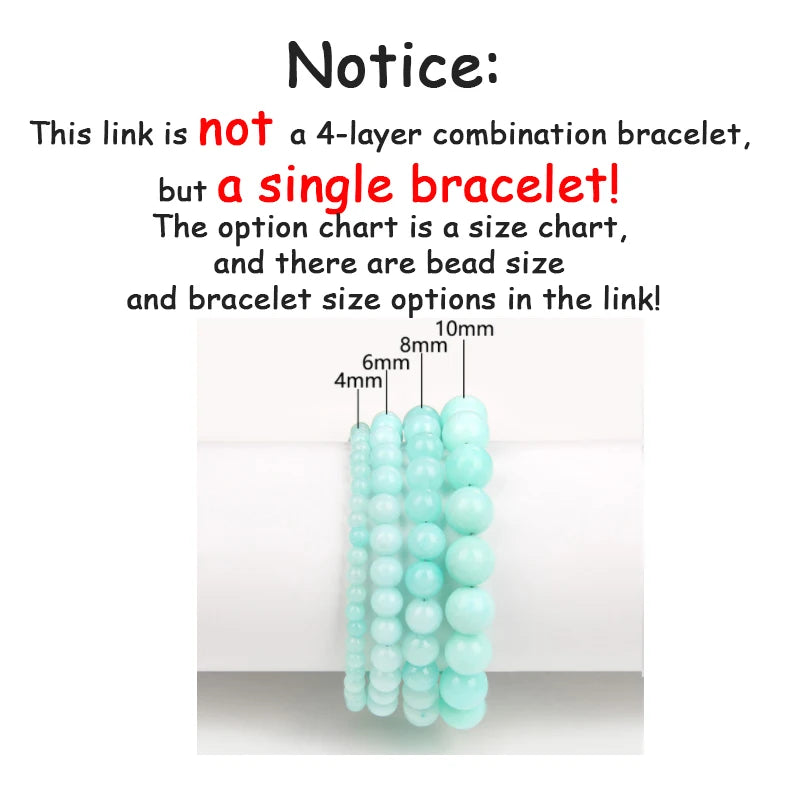 4 6 8 10 MM Beads Bracelet Natural Stone Stretch Bracelets