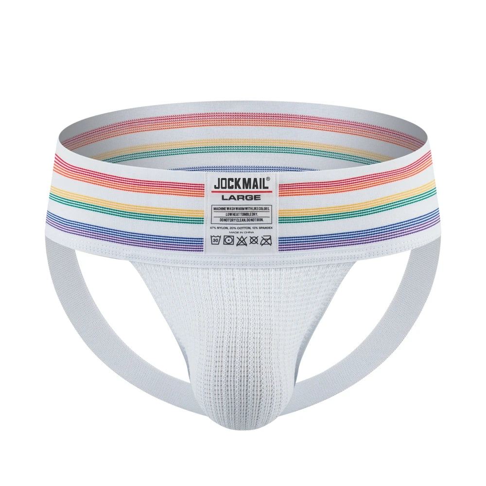 JOCKMAIL Sexy Underwear Men Thong Jockstrap Lingerie G String Man Penis Pouch Cueca Homem Underpants Wide Waistband Panties