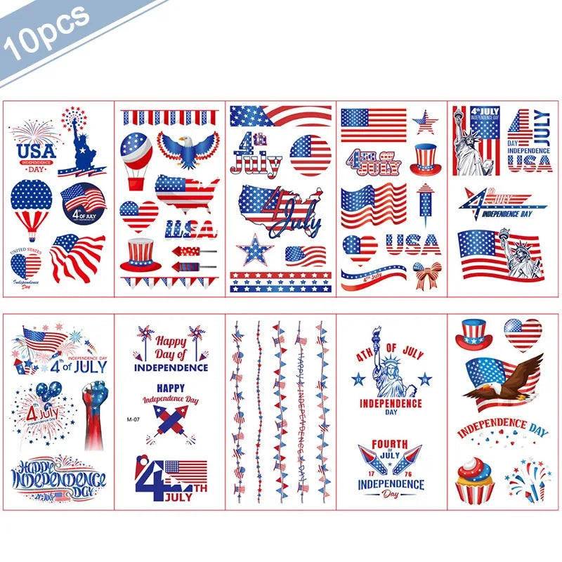 Independence Day Party Supplies American Flag Tableware USA Plates, Cups, Napkins, Forks, Spoons For 4th Of July USA Party Decor