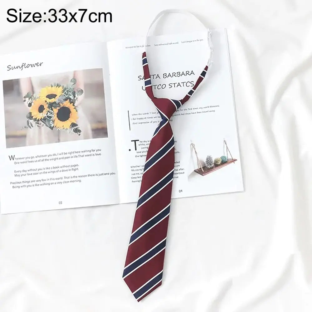 Japanese JK Tie Female Clothes Accessories Decorate Student Uniform Bow Tie Hand College Style Red Striped Ties for Girls