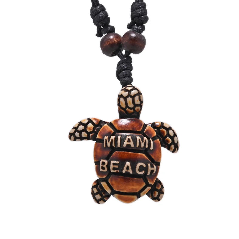 Surfer Necklace Sea Turtle Pendant Men Choker Necklace