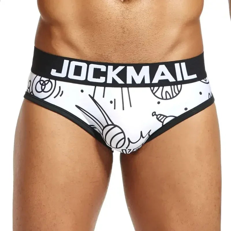 JOCKMAIL Sexy Mens Underwear Briefs Printed Panties Calzoncillos Hombre Slip Calcinhas Cuecas Underwear Nylon Fast Dry