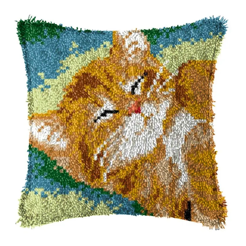 Cats Latch Hook Kits Pillow Cover