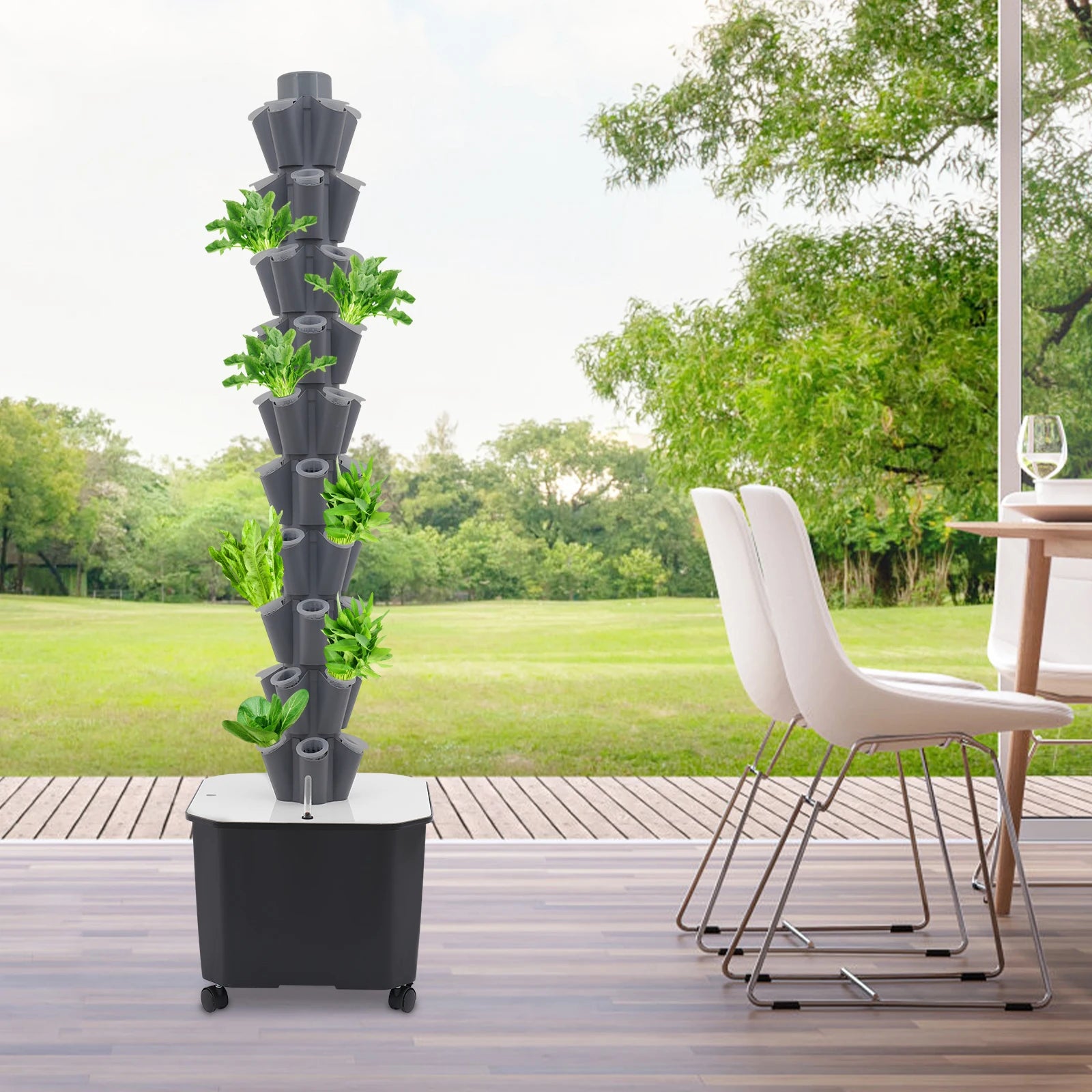 Hydroponics Vertical Growing Kit Easy to Move and Fix Vertical Plant-Growing Kit 10 Tiers