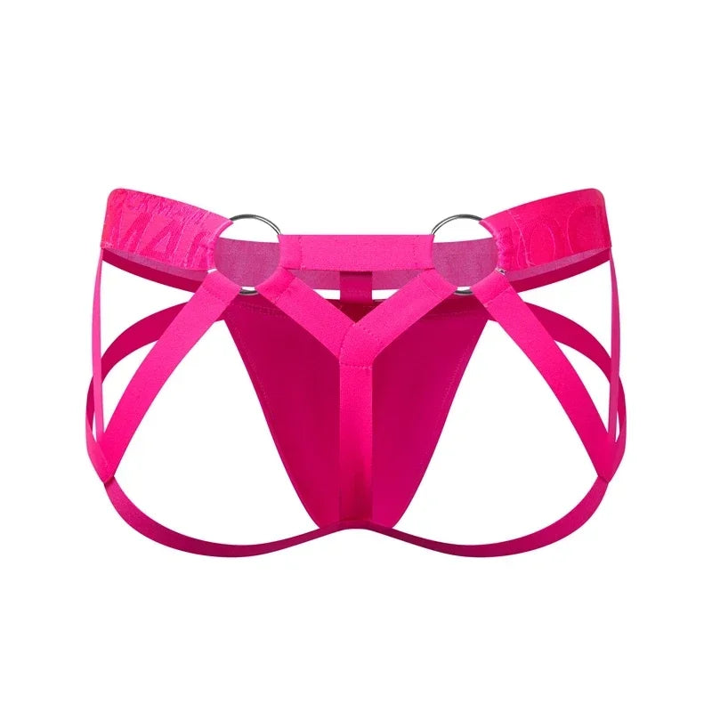 Jockmail Men Sexy G String Thong Erotic Jockstrap Bondage Gay Underwear Penis Pouch Strap Hollow Lingerie Sissy Panties