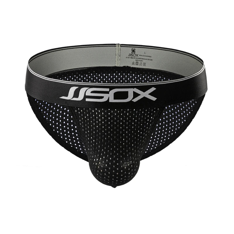 Men Mesh Briefs Sexy Underwear Man U Pouch Underpants Cuecas Calzoncillos Wide Belt Men's Lingerie Ropa Interior Hombre Slips