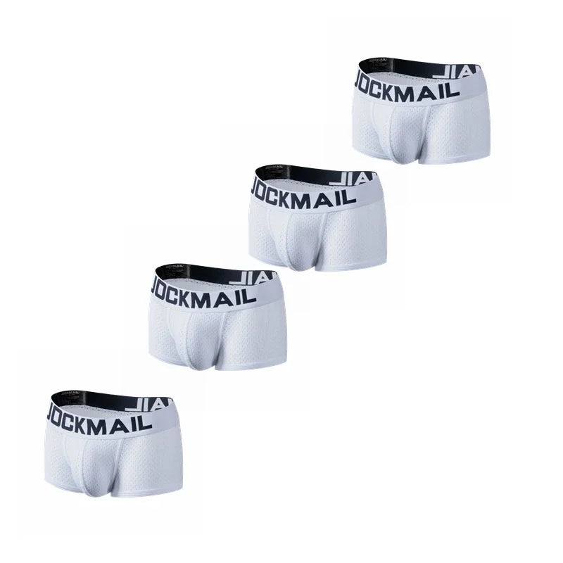JOCKMAIL 4PCS/Lot Boxer Men Mesh Breathable Boxershorts Men Underwear Shorts Panties Men Cuecas Boxer Underpants Calzoncillos