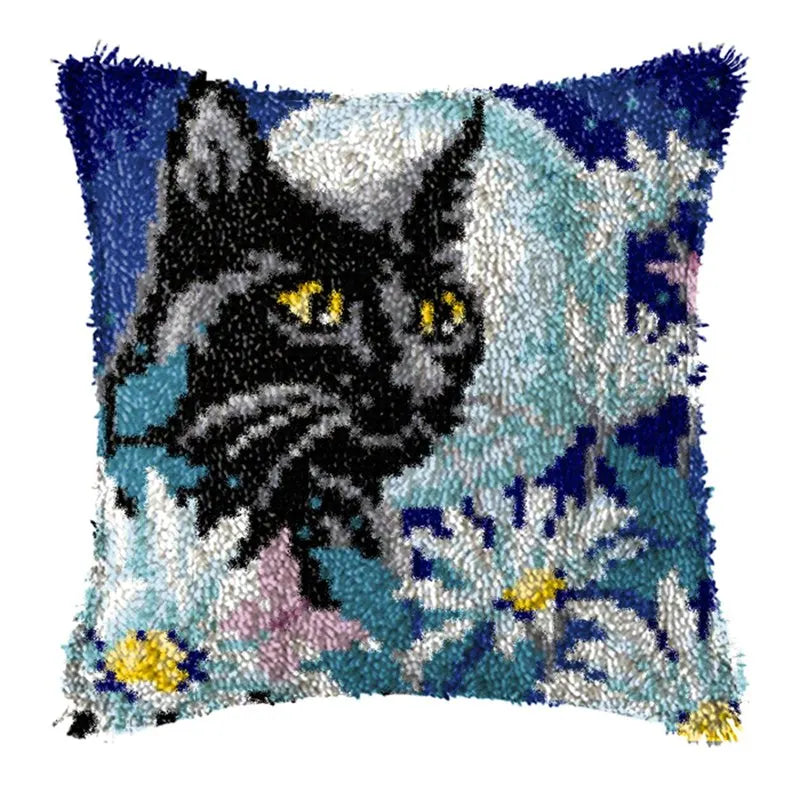 Cats Latch Hook Kits Pillow Cover